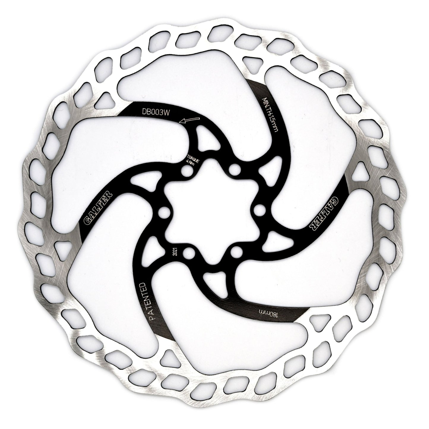 Disc Rotor Galfer Galfer MTB Disc Brake Rotor - 180mm 6-Bolt 1.8mm Black