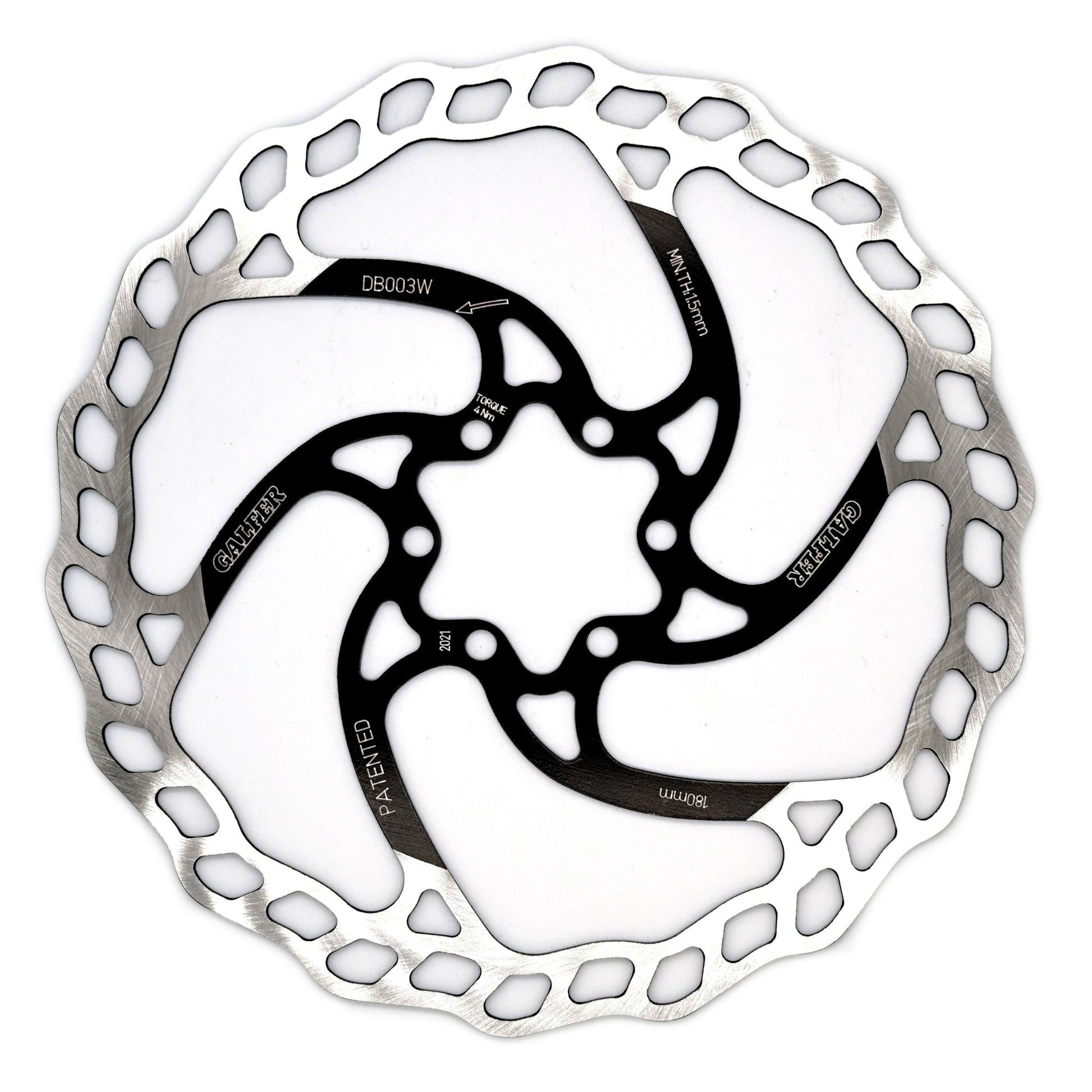 Disc Rotor Galfer Galfer MTB Disc Brake Rotor - 180mm 6-Bolt 1.8mm Black