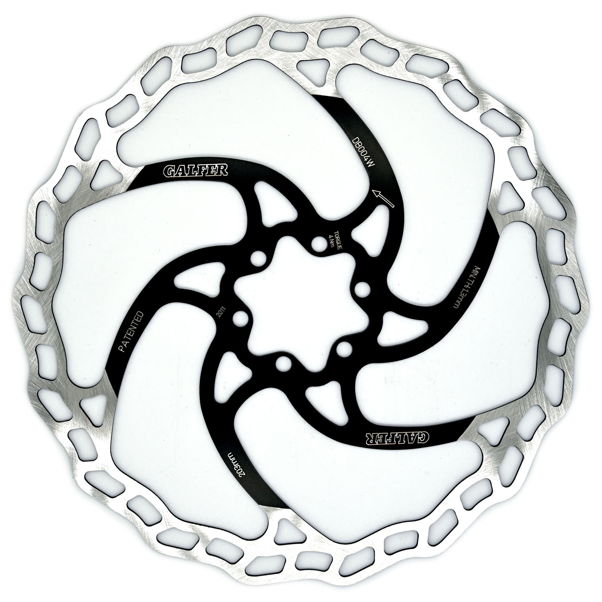 Disc Rotor Galfer Galfer MTB Disc Brake Rotor - 203mm 6-Bolt 1.8mm Black