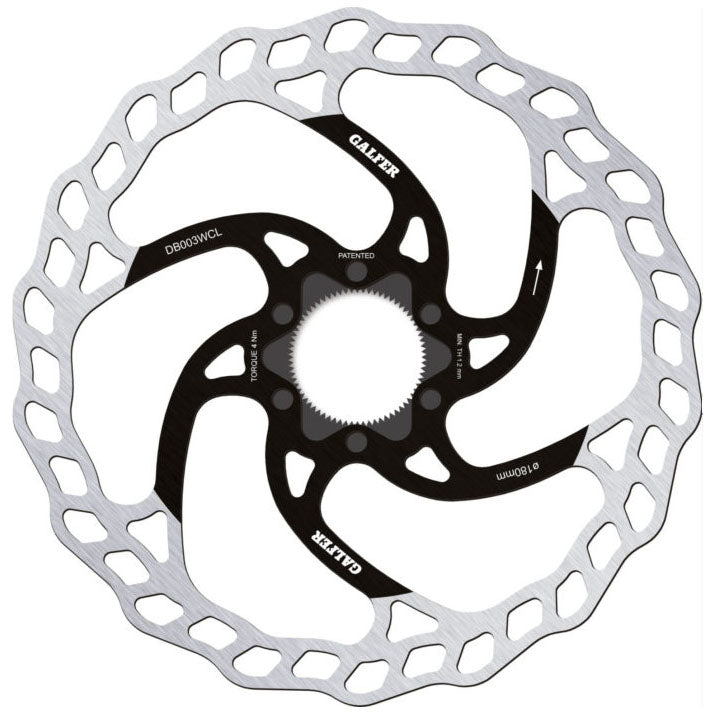 Disc Rotor Galfer Galfer MTB Disc Brake Rotor - 180mm Centerlock 1.8mm Black