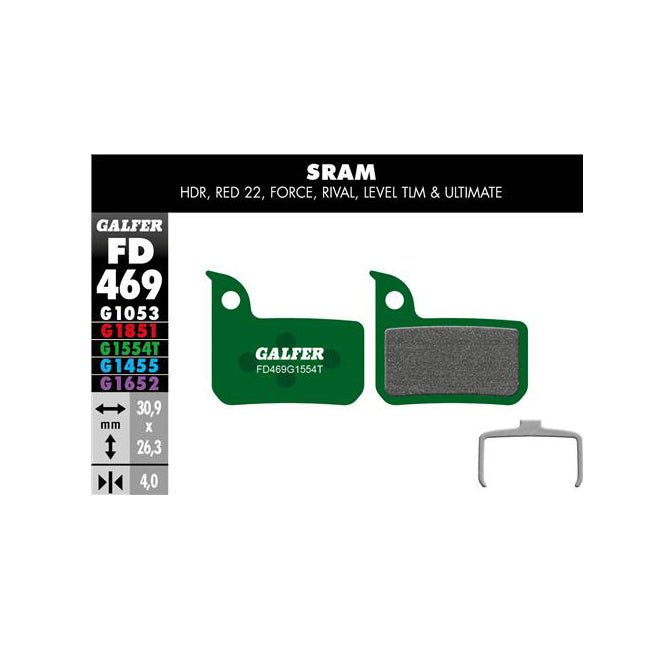 Disc Brake Pads Galfer Galfer SRAM Force/HRD/Level TLM -2018/Ultimate -2018/Red 22 Rival Disc Brake Pads - Pro Compound Light Gray