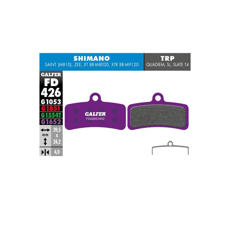 Disc Brake Pads Galfer Galfer Shimano Saint/Zee/XTR M9120/XT M9120 TRP Quadium/Slate Disc Brake Pads - E-Bike Compound Dim Gray