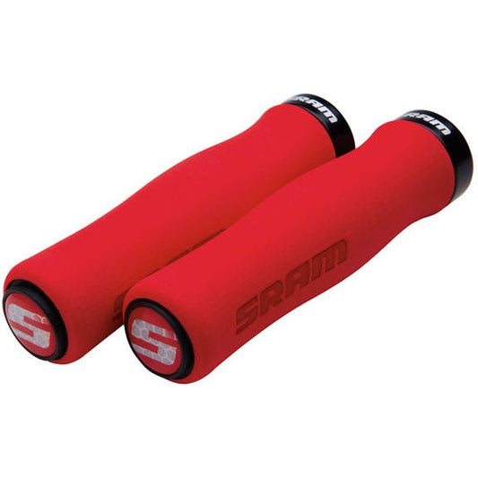 Lock-On Grips SRAM SRAM Locking MTB Contour Foam Grip Set Red/Black Firebrick