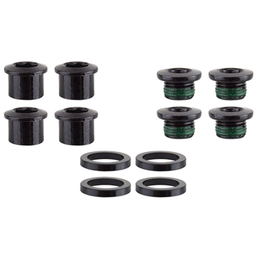Nuts & Bolts SRAM SRAM 5/6 Dual-Hex Chainring Bolt Set 8pc Steel Black Dark Slate Gray