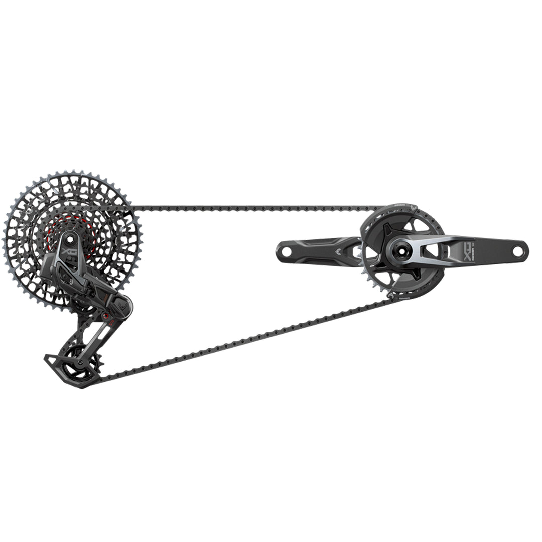 Group Kits SRAM SRAM X0 T-Type Eagle V2 AXS Groupset 165mm Black Dark Slate Gray