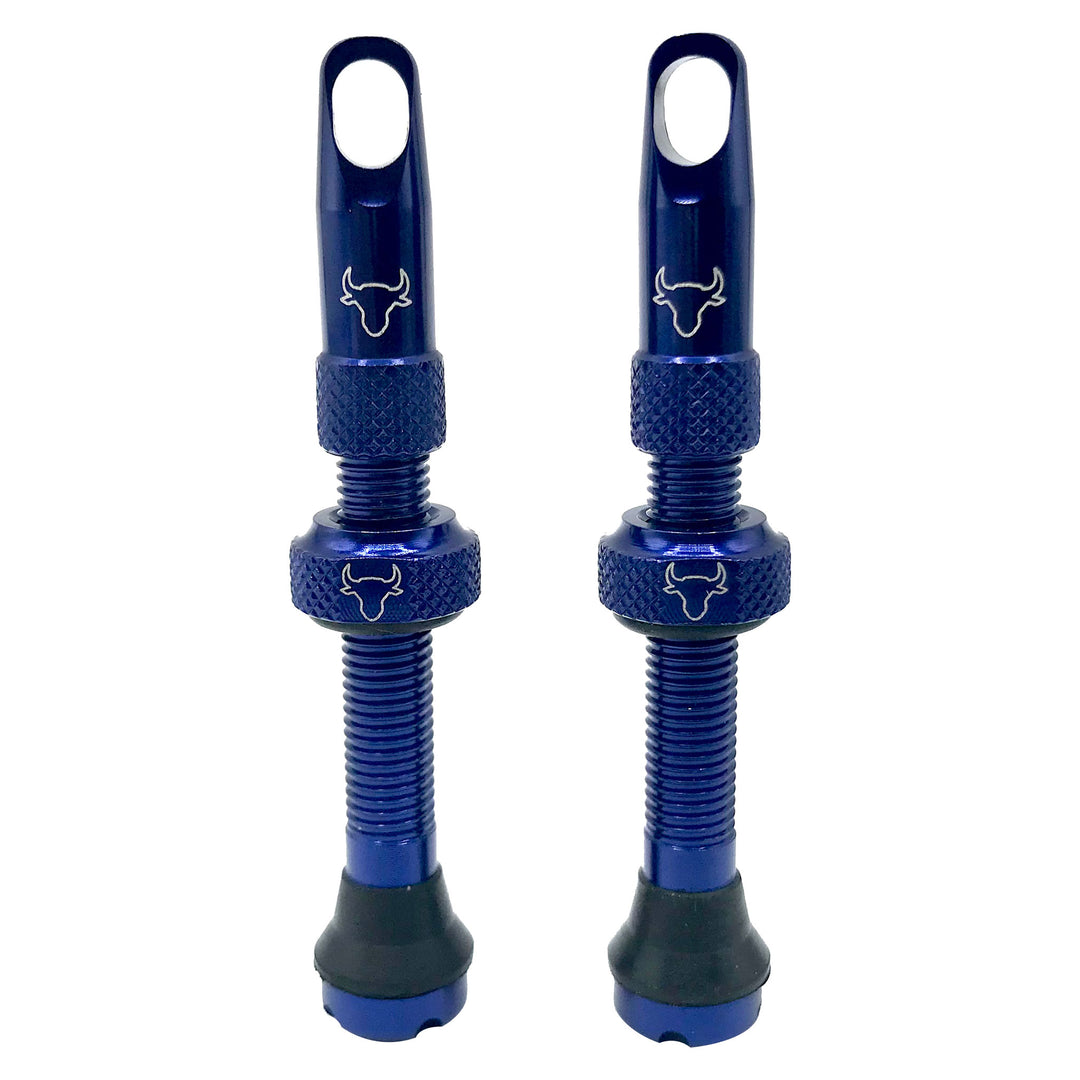 Tubeless Valves Hold Fast Cycling Hold Fast Cycling Tubeless Valve Stem 42mm (Pair) - Blue Midnight Blue