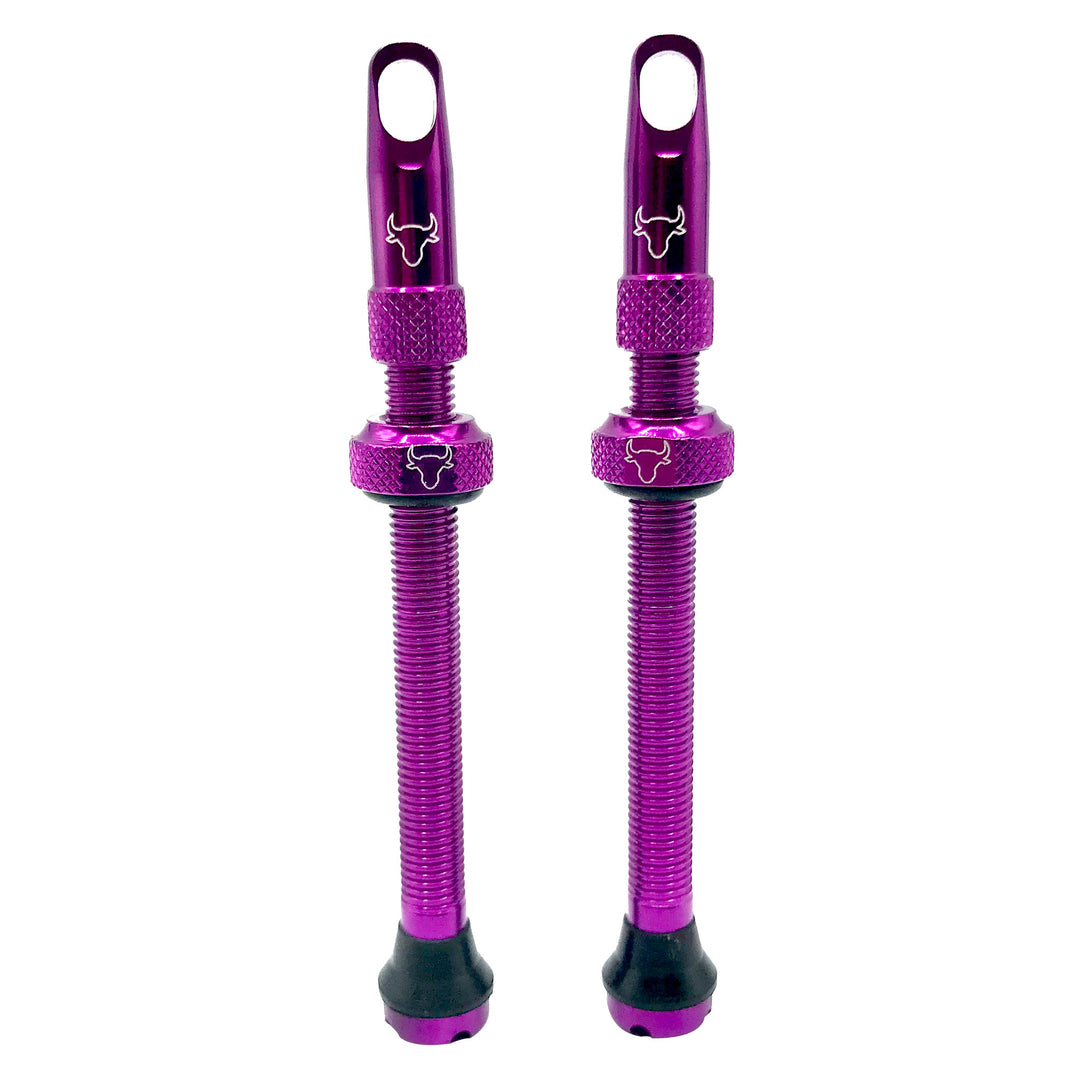 Tubeless Valves Hold Fast Cycling Hold Fast Cycling Tubeless Valve Stem 65mm (Pair) - Purple Dark Magenta