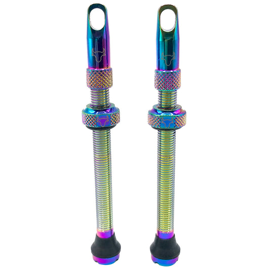 Hold Fast Cycling Tubeless Valve Stem 65mm (Pair) - Oil Slick