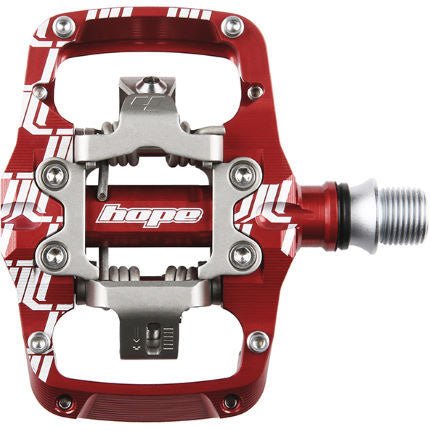 Pedals Hope Hope Union TC Pedals - Dual Sided Clipless with Platform 9/16" Red Saddle Brown