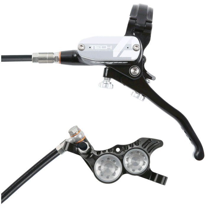 Disc Brake & Lever Hope Hope Tech 4 V4 Disc Brake and Lever Set - Rear Hydraulic Post Mount Silver Dark Slate Gray