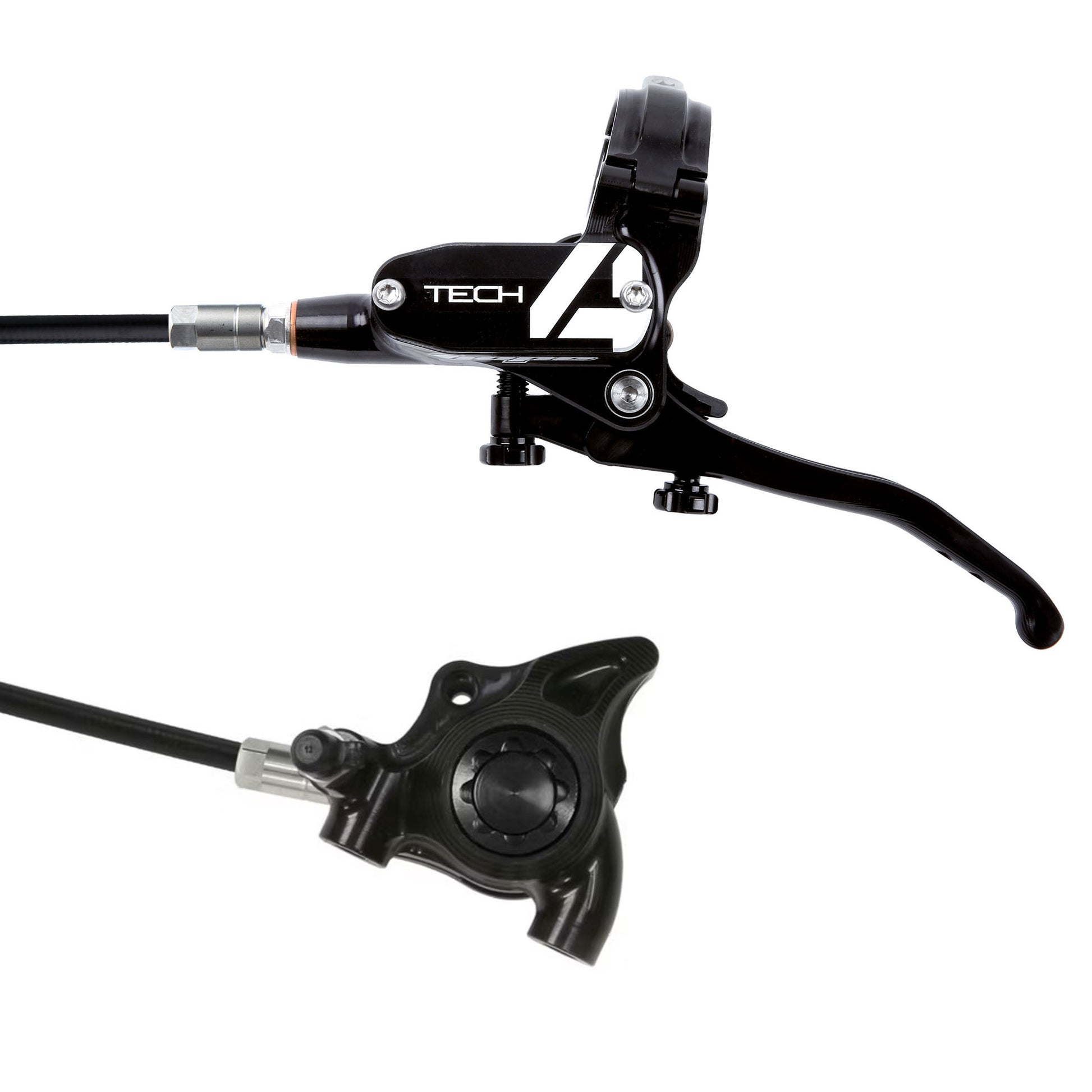Disc Brake & Lever Hope Hope Tech 4 X2 Disc Brake Right/Rear Flat Mount 34mm Blk Black