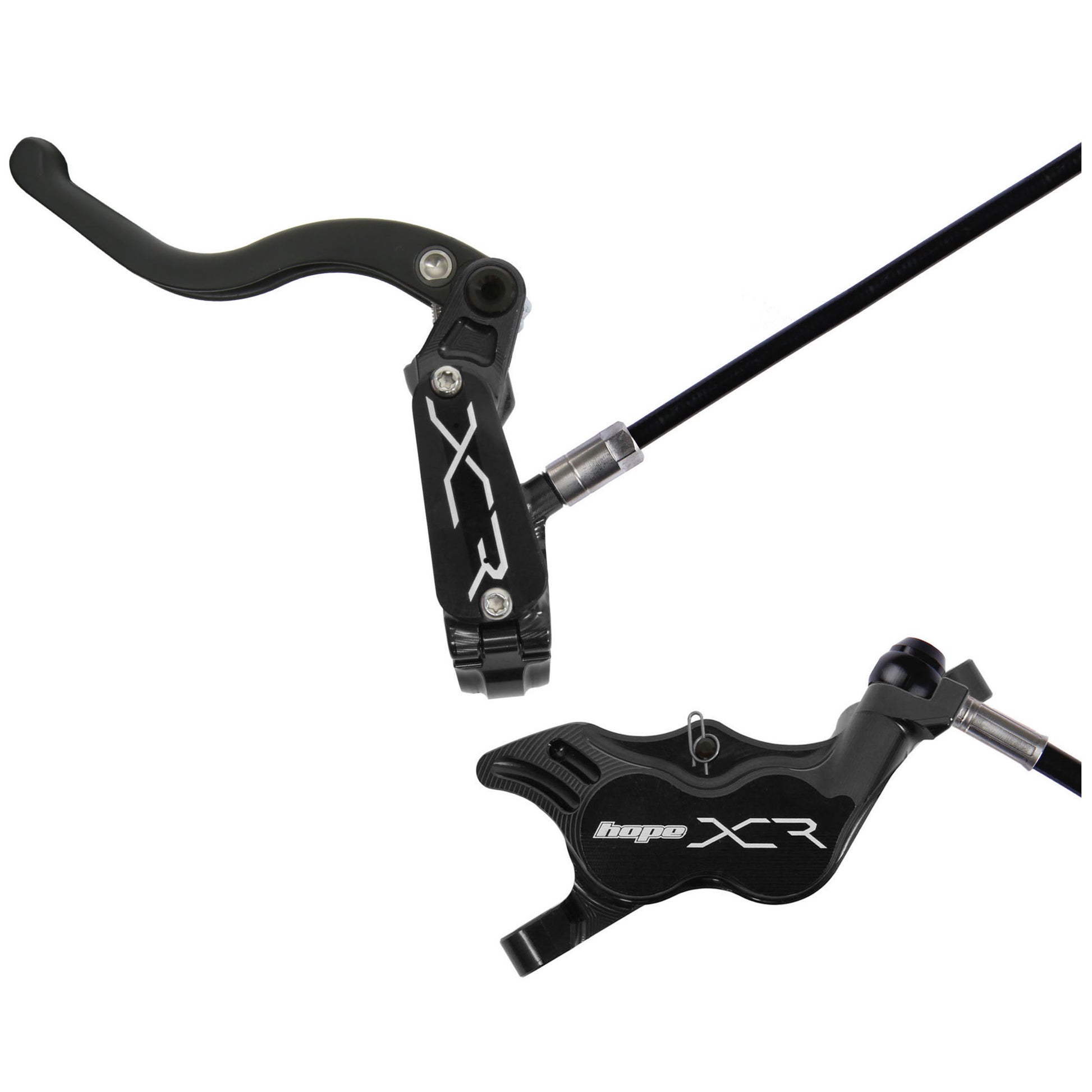Disc Brake & Lever Hope Hope XCR Pro E4 Disc Brake and Lever Set - Front Hydraulic Post Mount Black Dark Slate Gray