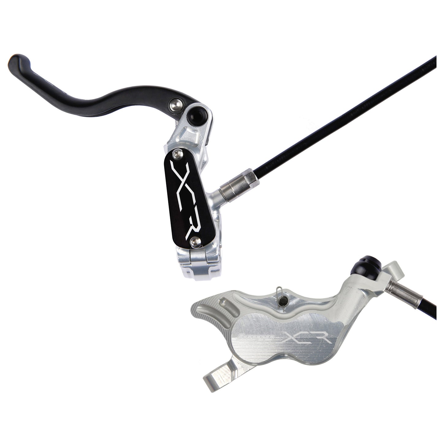 Disc Brake & Lever Hope Hope XCR Pro E4 Disc Brake and Lever Set - Front Hydraulic Post Mount Silver Gray