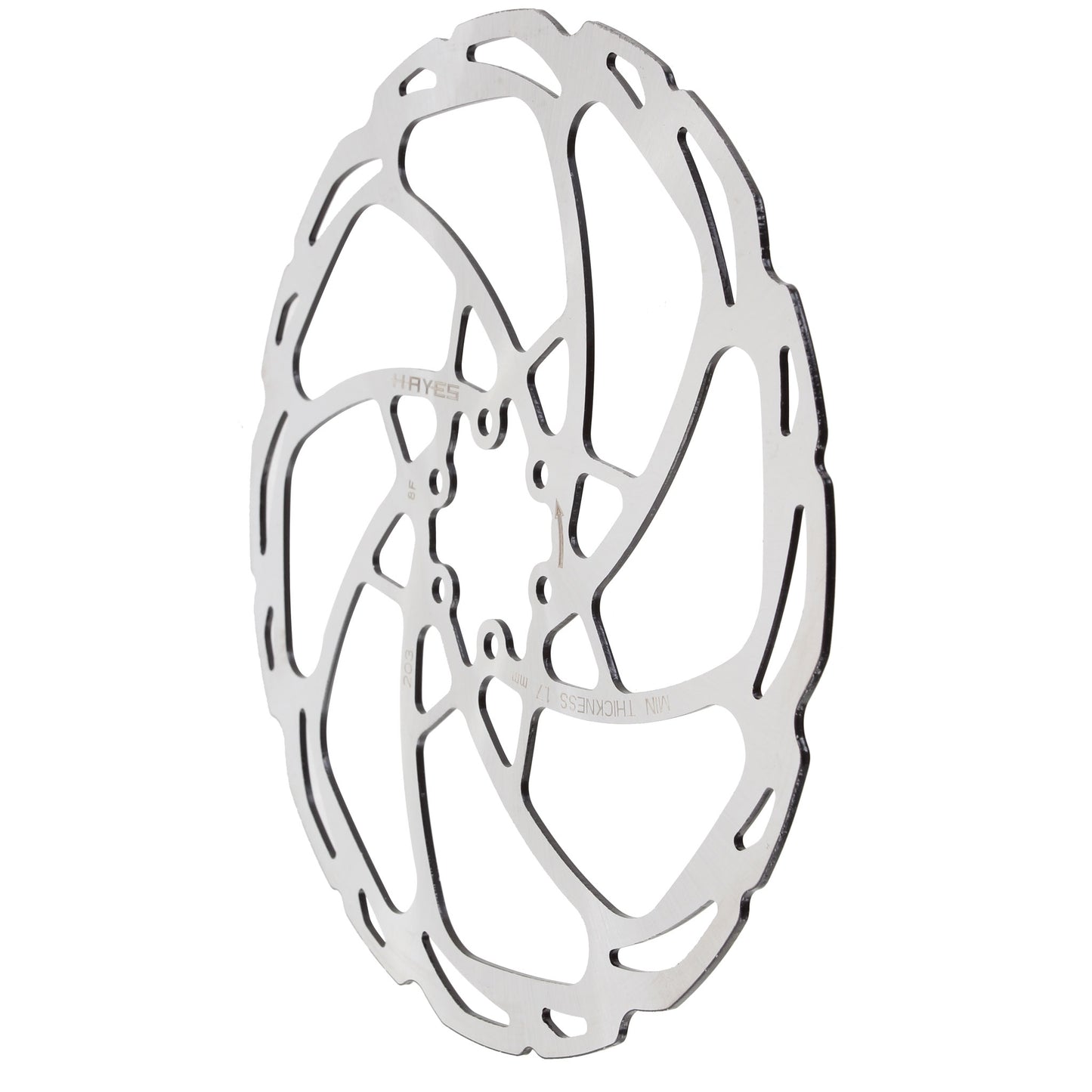 Disc Rotor Hayes Hayes D-Series Disc Brake Rotor - 203mm 6-Bolt Silver Light Gray