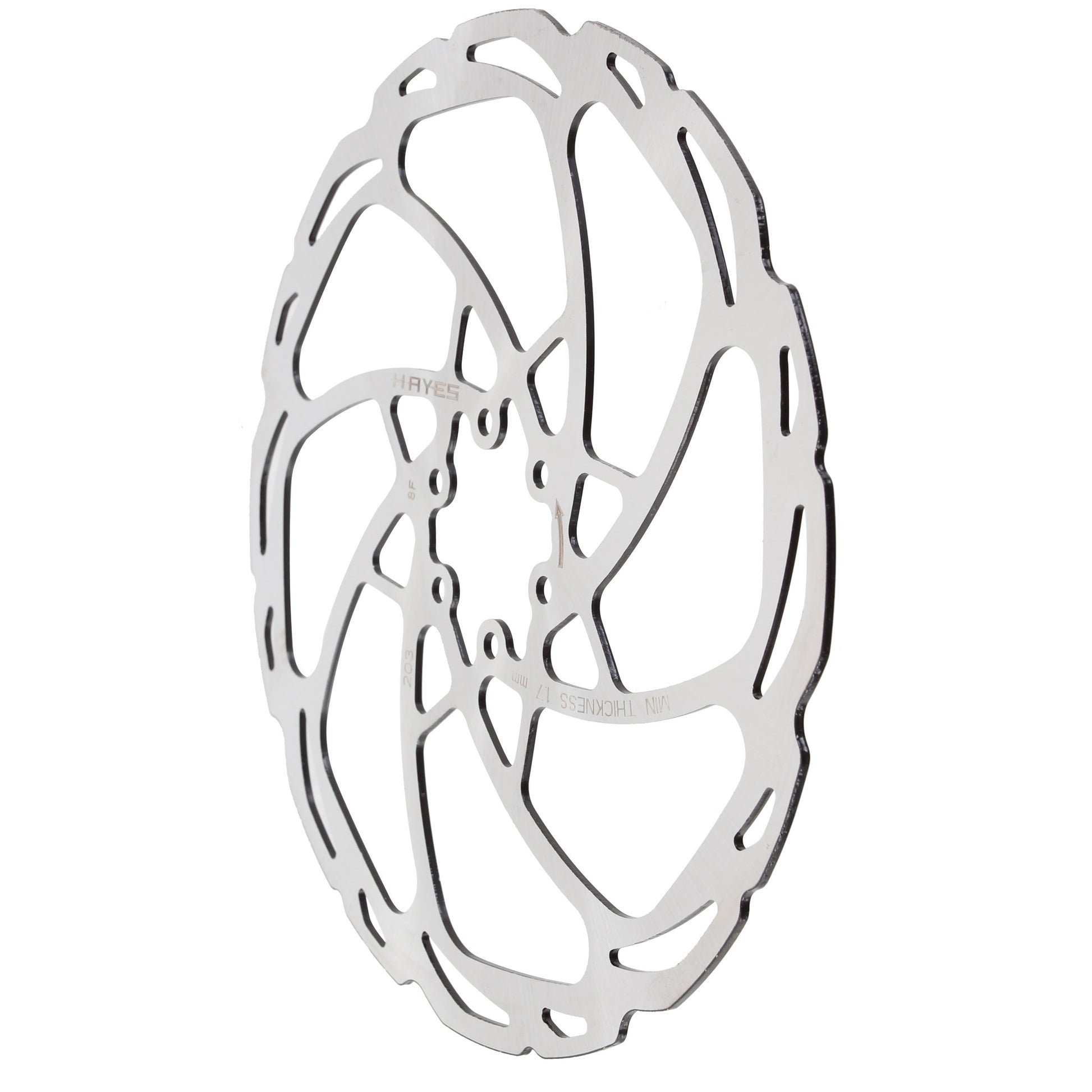 Disc Rotor Hayes Hayes D-Series Disc Brake Rotor - 203mm 6-Bolt Silver Light Gray