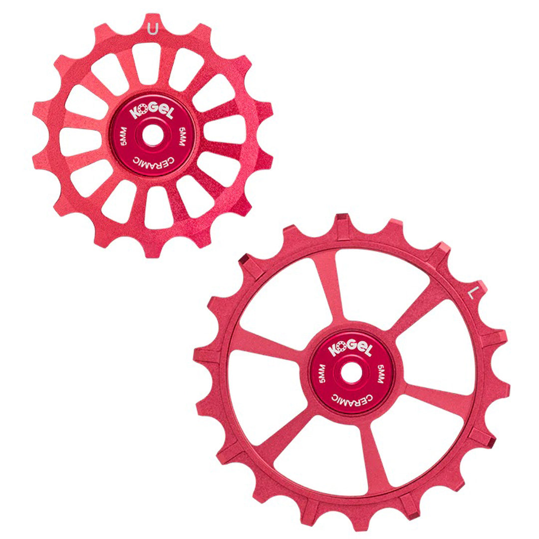 Derailleur Parts Kogel Kogel Bearings 14/18T Hybrid Ceramic Pulley Set Transmission Red Maroon