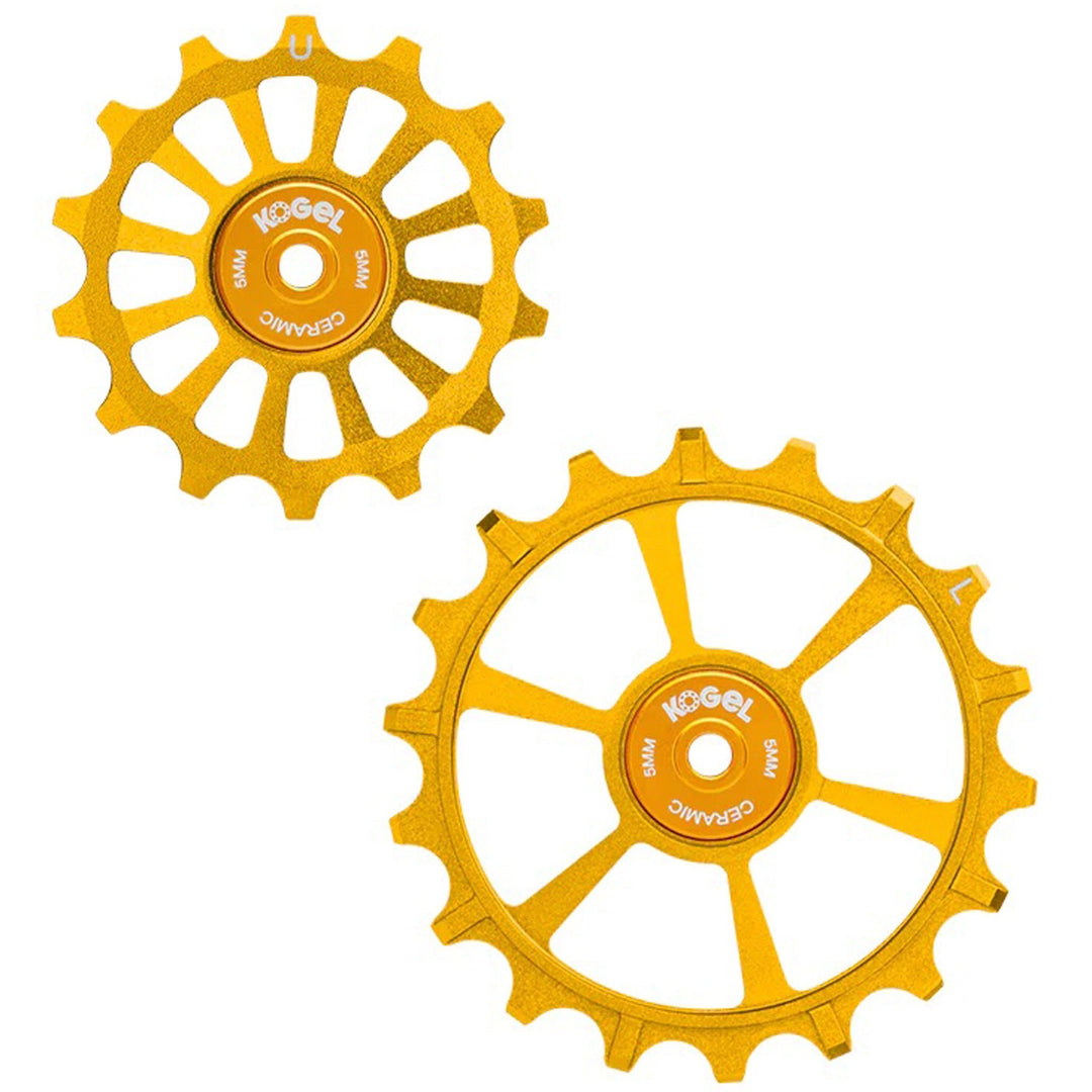 Derailleur Parts Kogel Kogel Bearings 14/18T Hybrid Ceramic Pulley Set Transmission Gold Goldenrod