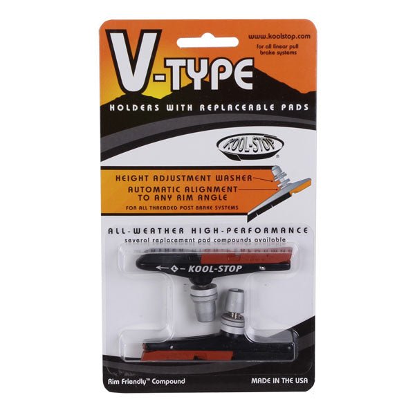 Brake Pads Kool Stop Kool Stop V-Type Pads Threaded - Dual Black