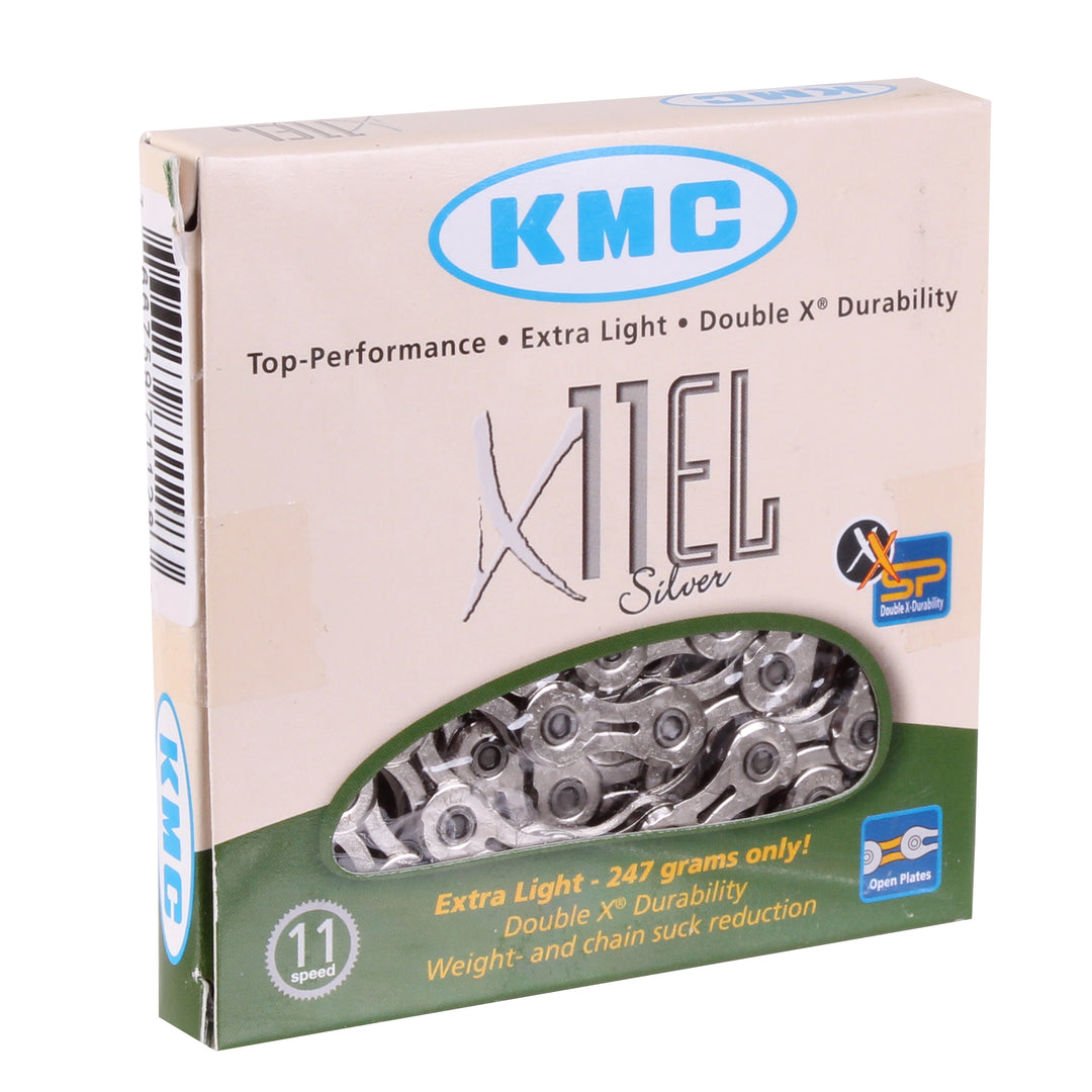 Chains KMC KMC X11EL Extra Light Chain - 11-Speed 118 Links  Silver Light Gray