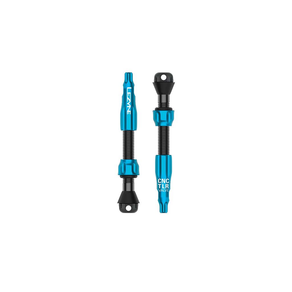 Tubeless Valves Lezyne Lezyne CNC TLR Tubeless Valve Pro 44mm Blue Pair Dark Slate Gray