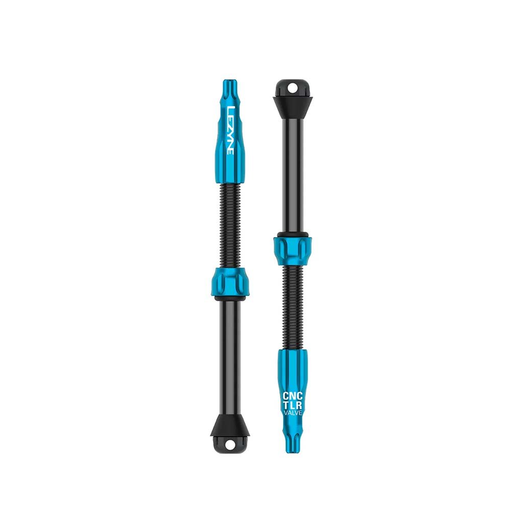 Tubeless Valves Lezyne Lezyne CNC TLR Tubeless Valve Pro 80mm Blue Pair Dark Slate Gray