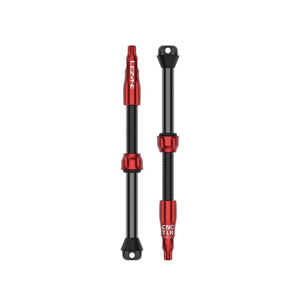Tubeless Valves Lezyne Lezyne CNC TLR Tubeless Valve Pro 80mm Red Pair Dark Slate Gray