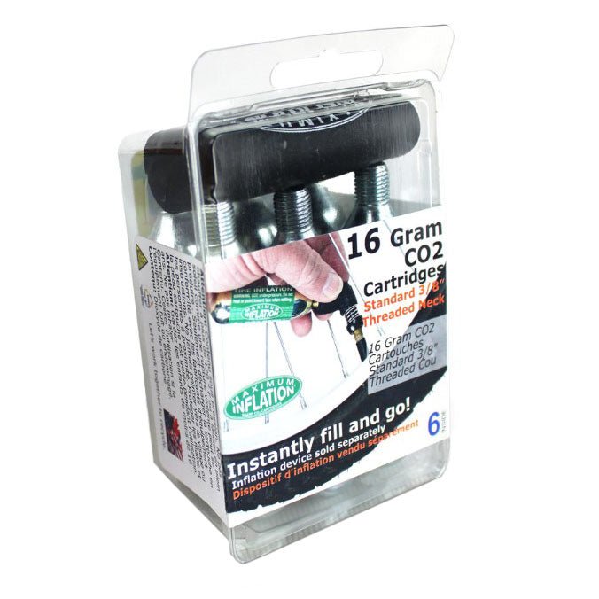 CO2 Inflators/Cartridges Maximum Inflation Maximum Inflation CO2 Cartridges 16g - 6 Pack Light Gray