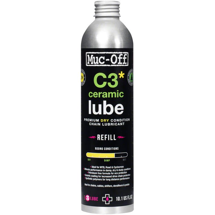 Degreaser / Cleaner Muc-Off Muc-Off C3 Dry Ceramic Bike Chain Lube - 300ml Aluminum Refill Bottle Black
