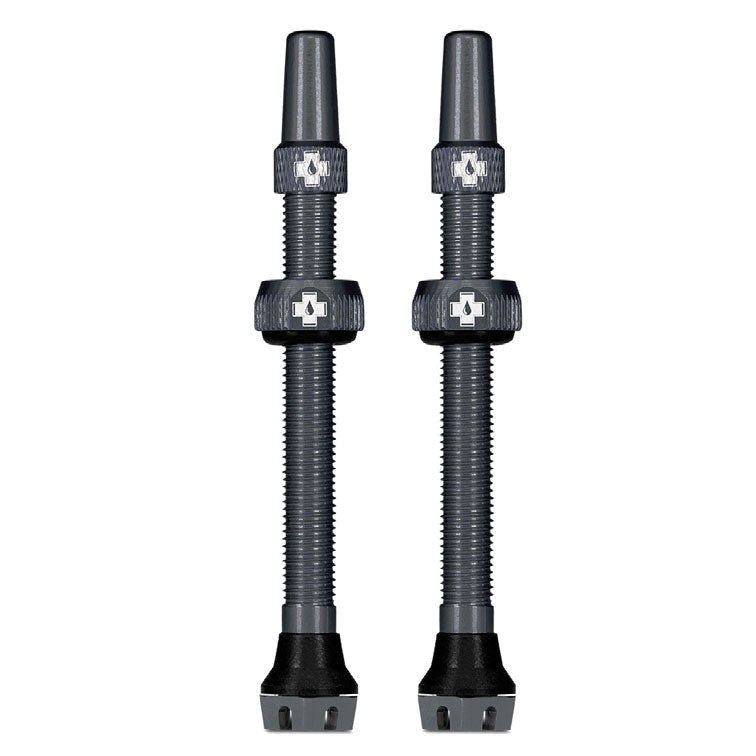 Tubeless Valves Muc-Off Muc-Off V2 Tubeless Valve Kit - Gray 44mm Pair Dark Slate Gray