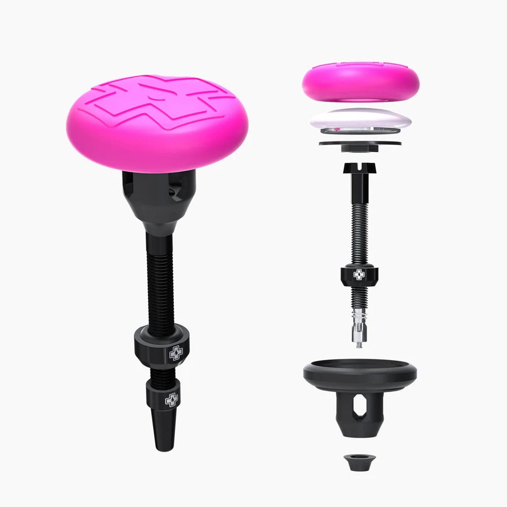 Tubeless Valves Muc-Off Muc-Off Stealth Tubeless Tag Holder Kit - Includes 2 44mm V2 Tubeless Valves BLK Snow