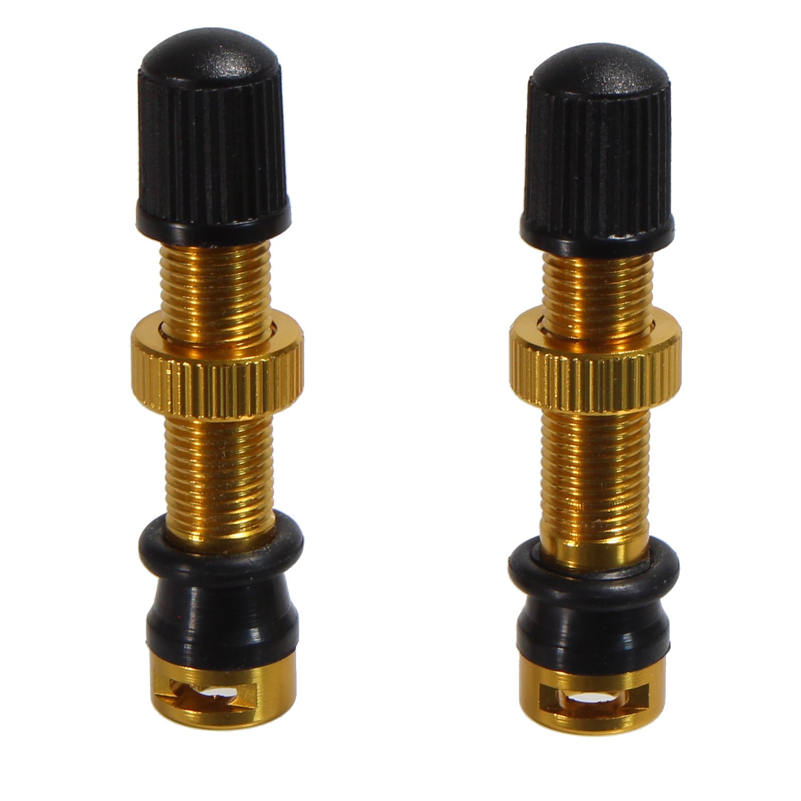 Tubeless Valves Miles Wide Miles Wide Schrader Valve Stem 44mm Pair - Gold Black