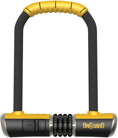 U-Lock OnGuard OnGuard Combo Mini U-Lock - 3.5 x 5.5" Combination Black/Yellow Sandy Brown