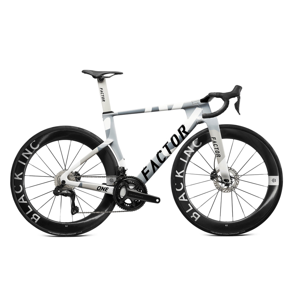 Factor ONE in Nimbus Grey, Shimano Ultegra, studio photo