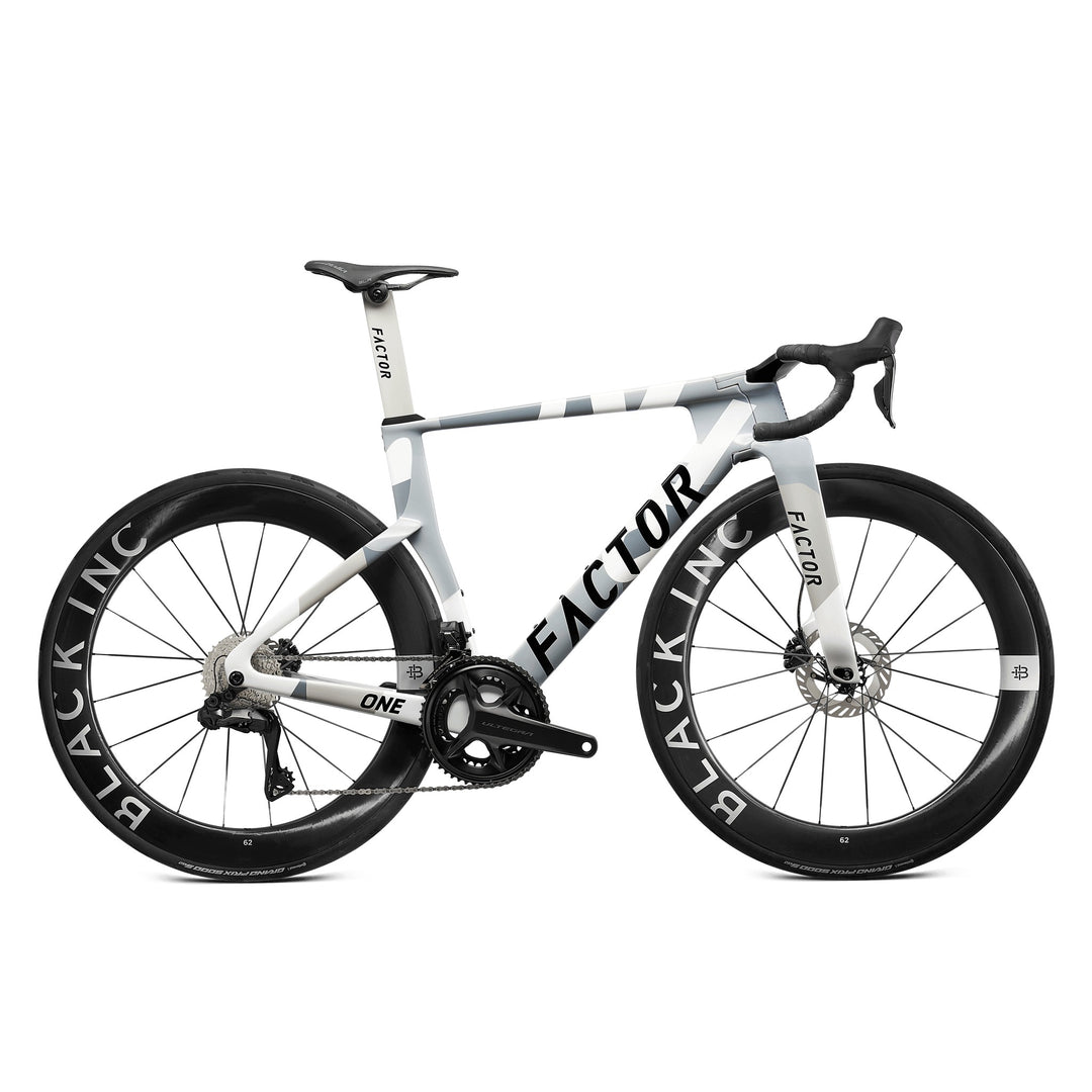 Factor ONE in Nimbus Grey, Shimano Ultegra, studio photo
