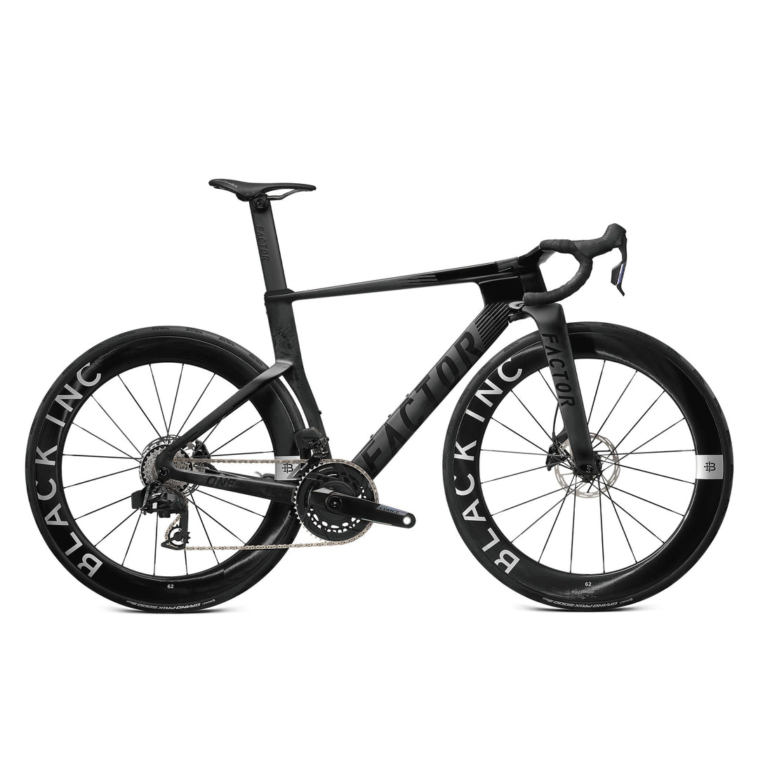 Factor ONE in Onyx Black, SRAM Force, studio photo