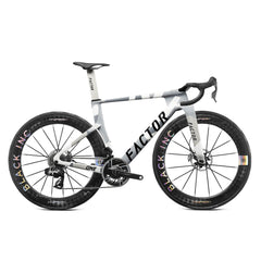 Factor ONE in Nimbus Grey, SRAM Red, Black Inc HYPER 62, studio photo