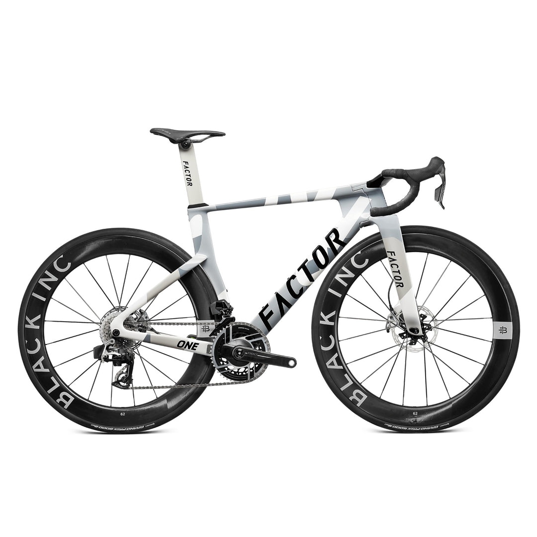Factor ONE in Nimbus Grey, SRAM Red, studio photo