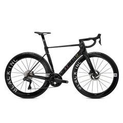 Factor OSTRO VAM in Black, Shimano Ultegra, Black Inc 48|58 silver wheels, studio photo
