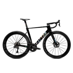 Factor OSTRO VAM in Gloss Chrome, Shimano Ultegra, Black Inc 48|58 black wheels, studio photo