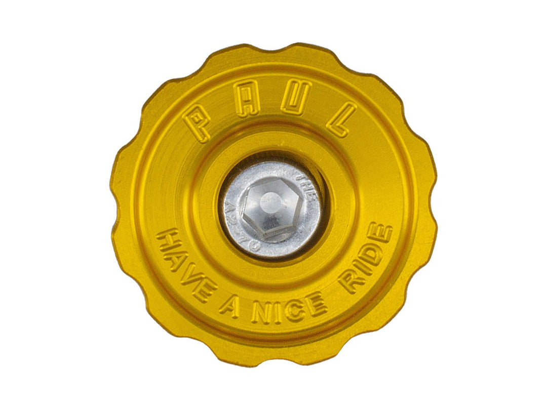Headset Top Caps Paul Components Paul Component Engineering Klamper Headset Top Cap - Aluminum w/Stainless-Steel Bolt Gold Dark Goldenrod