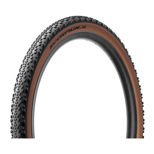Tires Pirelli Pirelli Scorpion XC RC Tire - 29 x 2.4 Tubeless Folding Classic Tan ProWall SmartGrip Dim Gray