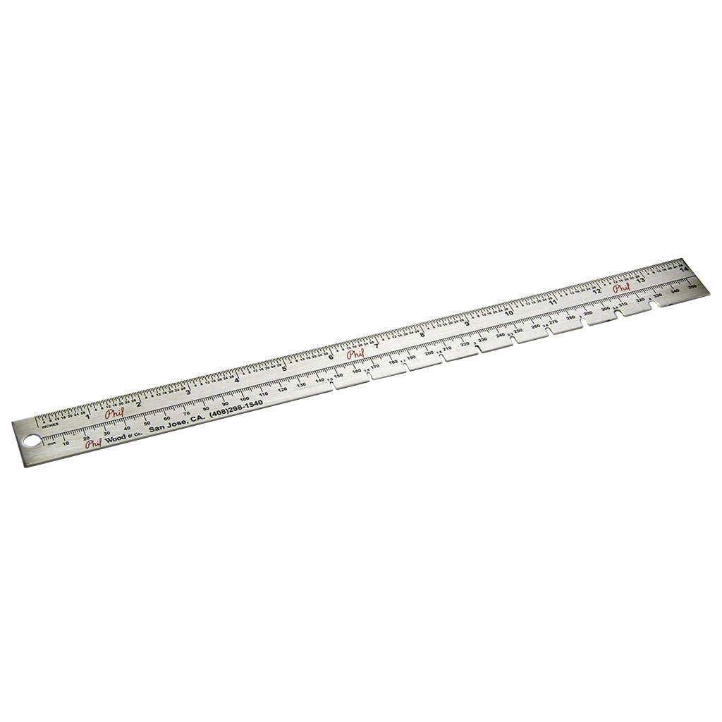 Measuring Tools Phil Wood Phil Wood Spoke Gauge and Length Ruler Stainless Steel Light Gray