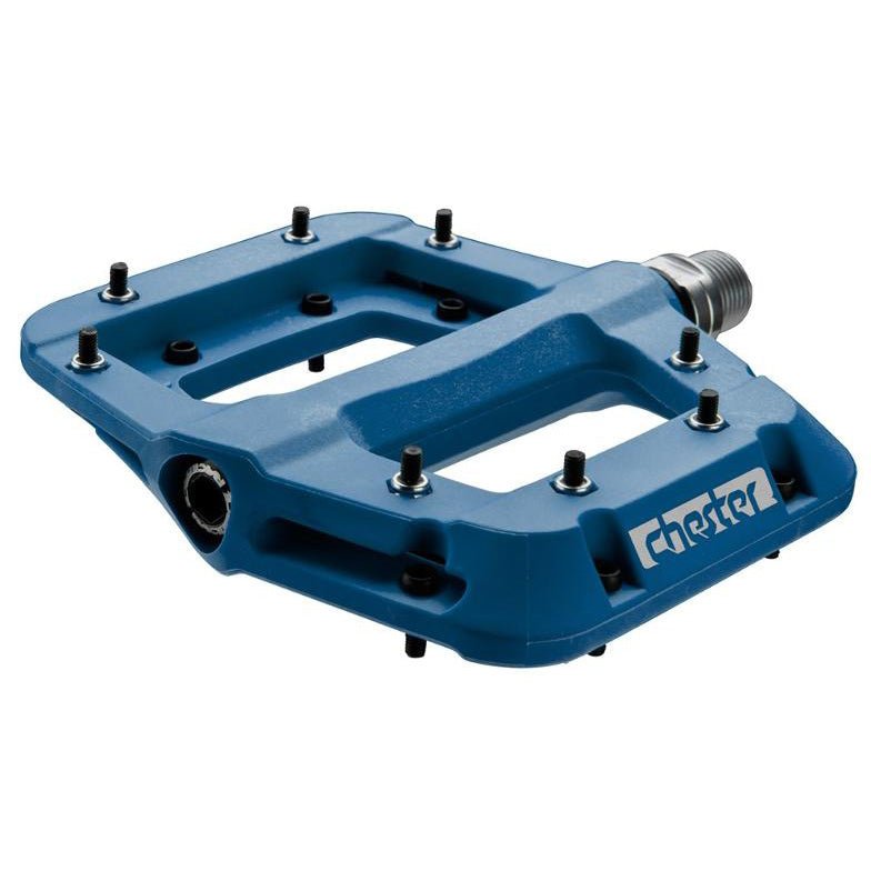 Pedals Race Face RaceFace Chester Pedals - Platform Composite 9/16"Blue Replaceable Pins Dark Slate Gray