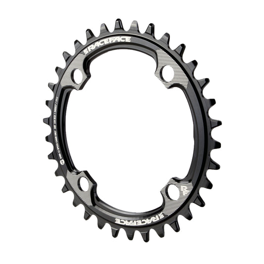 Chainrings Race Face RaceFace 1x 104 BCD Hyperglide+ Chainring - 32t 104 BCD 4-Bolt Requires Shimano 12-speed Hyperglide+ Chain 7075 Aluminum BLK Dark Slate Gray