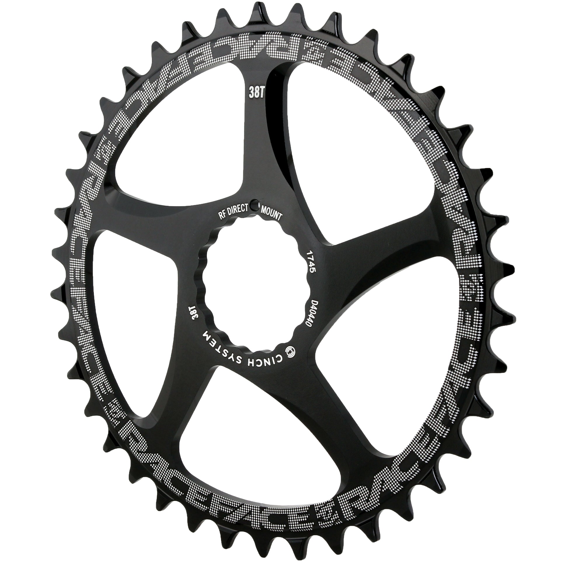 Chainrings Race Face RaceFace Narrow Wide Chainring: Direct Mount CINCH 38t Black Dark Slate Gray
