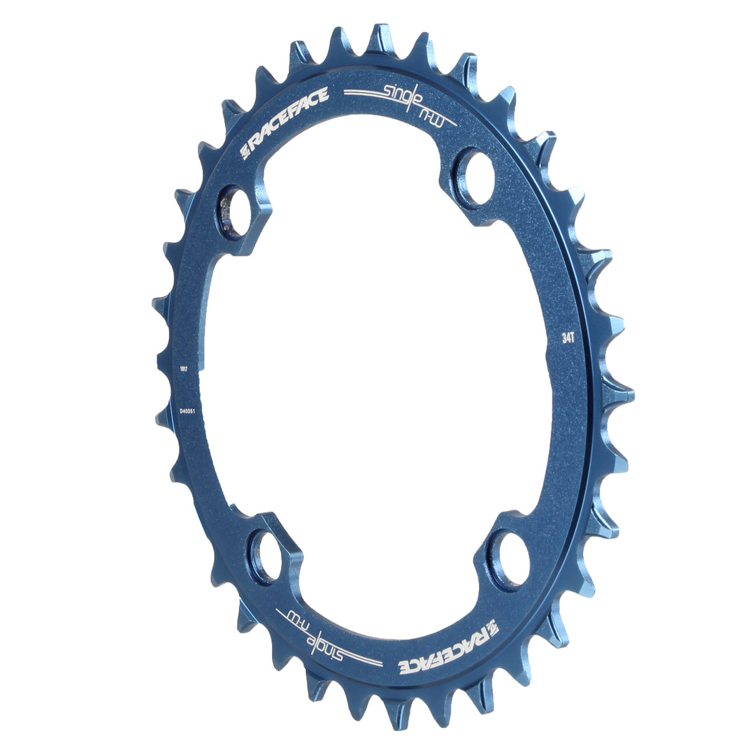 RaceFace Narrow Wide Chainring: 104mm BCD 34t Blue
