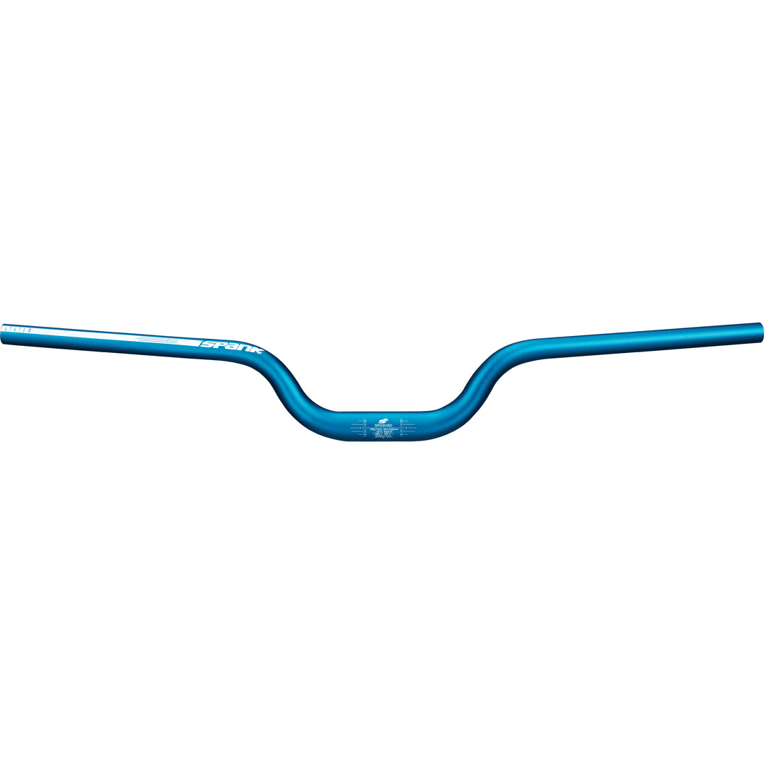Flat/Riser Handlebar Spank Spank SPOON 800 SkyScraper Handlebar - 31.8mm Clamp 75mm Rise Blue Dark Cyan