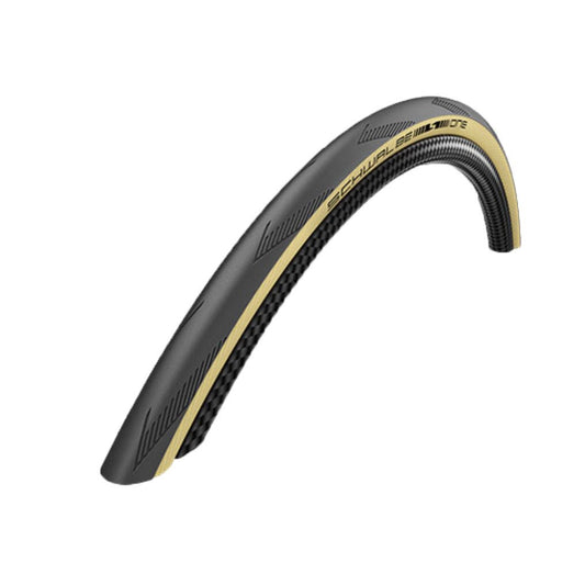 Tires Schwalbe Schwalbe One Tire - 700 x 25 Tubeless Folding BLK/Tan Performance Line RaceGuard Addix Dark Slate Gray