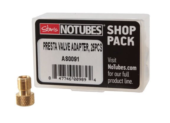 Pump Parts Stans No Tubes Stans Presta Valve Adapter Brass - 25/Count Black