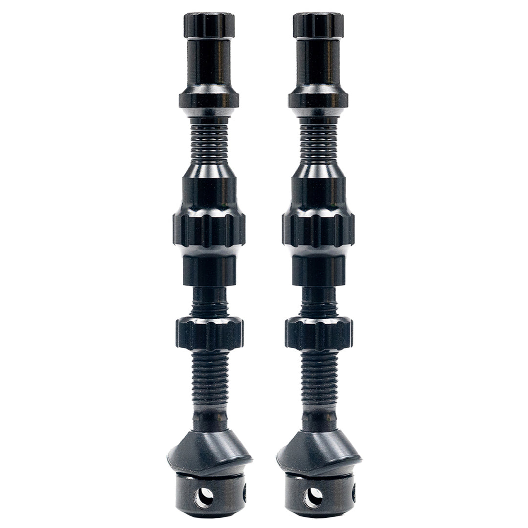 Tubeless Valves Stans No Tubes Stans Tubeless Exo-Core Valve Stems - Alloy Regular Black Pair Dark Slate Gray